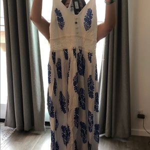 Blue and white dress